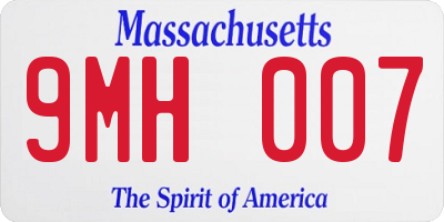 MA license plate 9MH007