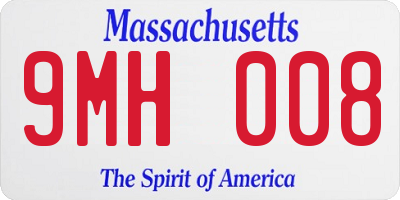 MA license plate 9MH008