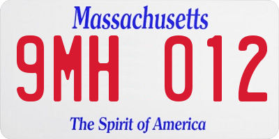 MA license plate 9MH012