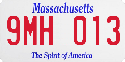 MA license plate 9MH013