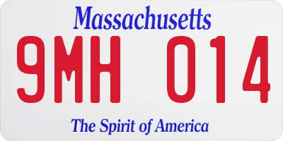 MA license plate 9MH014