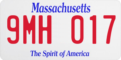 MA license plate 9MH017