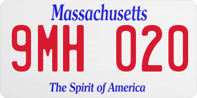 MA license plate 9MH020
