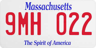 MA license plate 9MH022