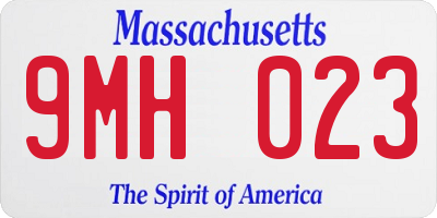 MA license plate 9MH023