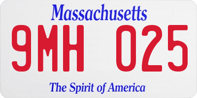 MA license plate 9MH025