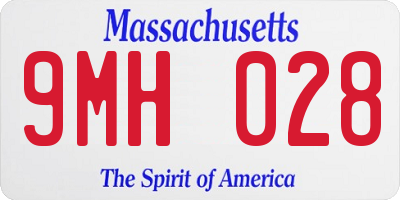 MA license plate 9MH028