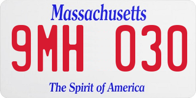MA license plate 9MH030
