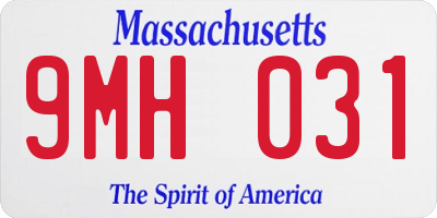 MA license plate 9MH031