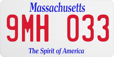 MA license plate 9MH033