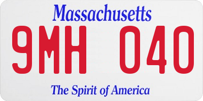 MA license plate 9MH040