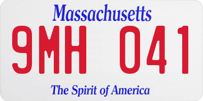 MA license plate 9MH041