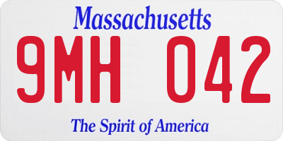 MA license plate 9MH042