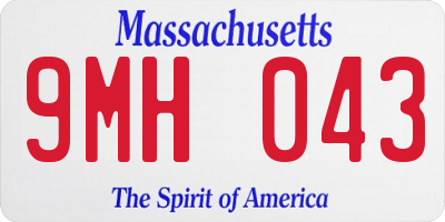 MA license plate 9MH043