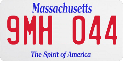MA license plate 9MH044