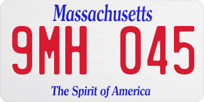 MA license plate 9MH045
