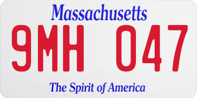 MA license plate 9MH047