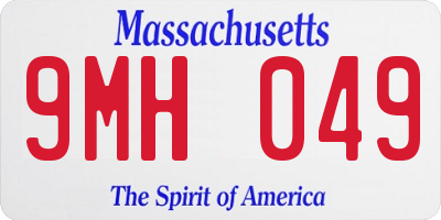 MA license plate 9MH049