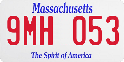 MA license plate 9MH053