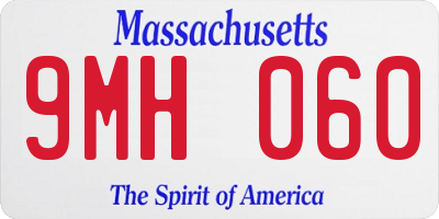 MA license plate 9MH060