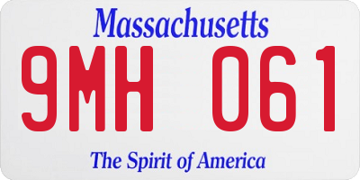 MA license plate 9MH061