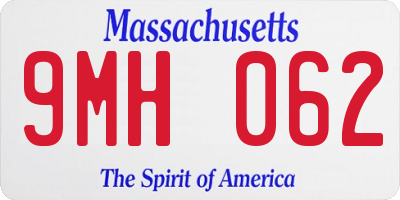 MA license plate 9MH062