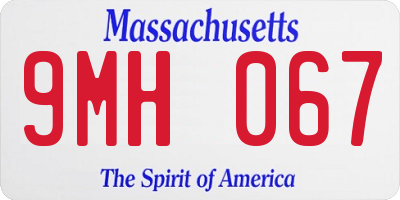 MA license plate 9MH067