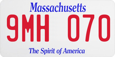 MA license plate 9MH070