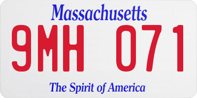MA license plate 9MH071