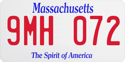 MA license plate 9MH072