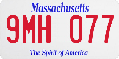 MA license plate 9MH077
