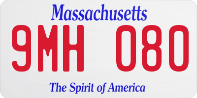 MA license plate 9MH080