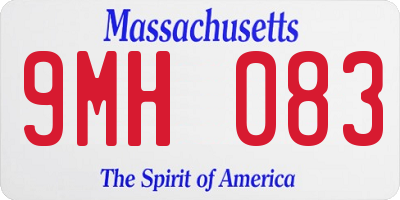 MA license plate 9MH083