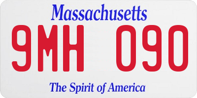 MA license plate 9MH090