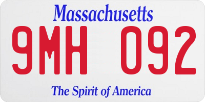 MA license plate 9MH092