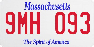 MA license plate 9MH093