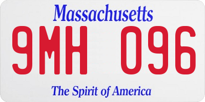 MA license plate 9MH096