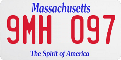 MA license plate 9MH097