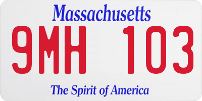 MA license plate 9MH103