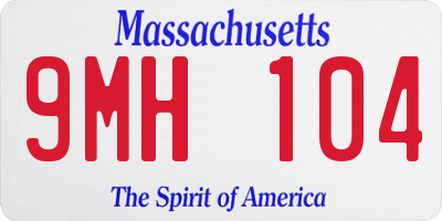 MA license plate 9MH104