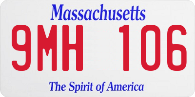 MA license plate 9MH106