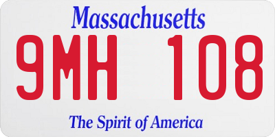 MA license plate 9MH108