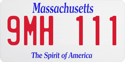 MA license plate 9MH111