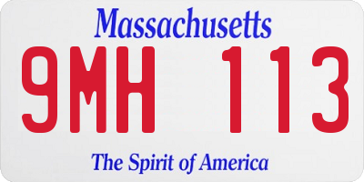 MA license plate 9MH113