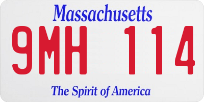 MA license plate 9MH114