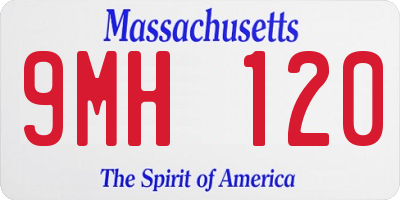 MA license plate 9MH120