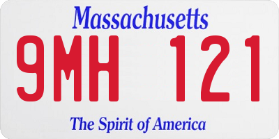 MA license plate 9MH121