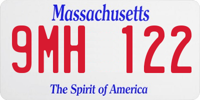 MA license plate 9MH122