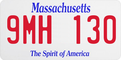 MA license plate 9MH130