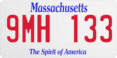 MA license plate 9MH133